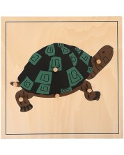 Ξύλινο παζλ με ζώα Smart Baby - Χελώνα -1
