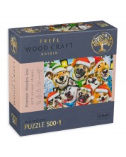 Ξύλινο παζλ Trefl 500+1 κομμάτια - Χριστουγεννιάτικα σκυλιά -1
