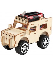 Ξύλινο σετ Acool Toy - DIY ξύλινο τζιπ με μπαταρίες -1