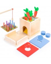 Ξύλινο παιχνίδι  4 σε 1 Acool Toy - Παιδικό ξύλινο κουτί Μοντεσσόρι -1