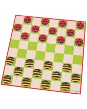 Ξύλινο παιχνίδι Bigjigs - Ντάμα με πασχαλίτσες και μέλισσες