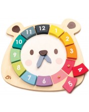Ξύλινο παιχνίδι  Tender Leaf Toys -Εκπαιδευτικό ρολόι αρκουδάκι -1