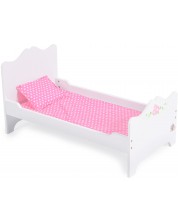 Ξύλινο κρεβάτι κούκλας Moni Toys - B019, άσπρο -1
