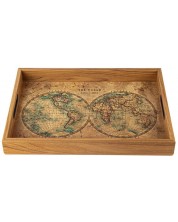 Ξύλινος δίσκος σερβιρίσματος Manopoulos - Παγκόσμιος χάρτης -1