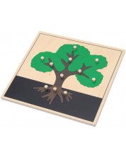 Ξύλινο παζλ Smart Baby - Δέντρο Μοντεσσόρι, 11 μέρη