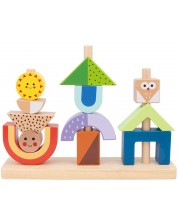 Ξύλινο παιχνίδι Tooky Toy -Φιγούρες στοίβαξης και χορδών