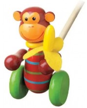 Ξύλινο παιχνίδι ώθησης Orange Tree Toys - Animals Collection, Πίθηκος -1
