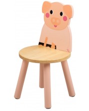 Παιδική ξύλινη καρέκλα Bigjigs - Γουρουνάκι