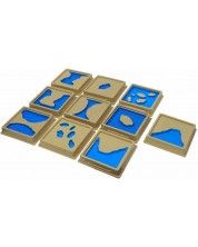 Εκπαιδευτικό σετ Smart Baby - Ανάγλυφα πλακάκια Μοντεσσόρι από γήινα σχήματα, 10 τεμάχια -1