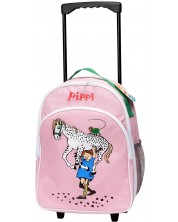 Σακίδιο πλάτης για νηπιαγωγείο με ρόδες Pippi - Η Πίπη και το αγαπημένο άλογο,ροζ -1