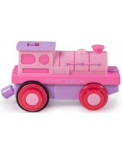 Παιδικό παιχνίδι ατμομηχανή Bigjigs - με μπαταρίες, ροζ