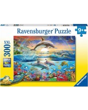 Παιδικό παζλ Ravensburger  300 XXL κομμάτια - Παράδεισος των δελφινιών -1