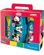 Παιδικό σετ Stor Mickey Mouse -  Μπουκάλι, κουτί φαγητού και μαχαιροπίρουνα  -1