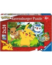 Παιδικό παζλ Ravensburger 2 x 24 κομμάτια - Ο Πικάτσου και οι φίλοι του -1