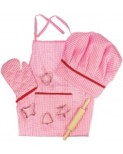 Παιδικό σετ μαγειρικής Bigjigs - Για ντύσιμο, ροζ -1