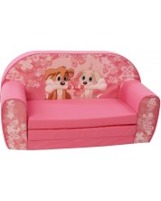 Παιδικός διπλός καναπές,πτυσσόμενο Delta trade -Κουτάβια, ροζ -1