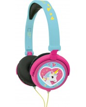 Παιδικά ακουστικά Lexibook - Unicorn HP017UNI, μπλε/ροζ