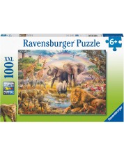 Παιδικό παζλ Ravensburger 100 XXL κομμάτια -Αφρικανικό σαφάρι