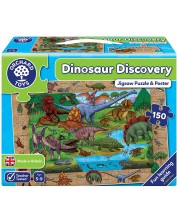 Παιδικό παζλ Orchard Toys - Ανακάλυψη δεινοσαύρων, 150 κομμάτια -1