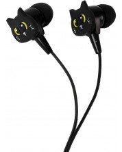 Παιδικά ακουστικά με μικρόφωνο I-Total - Cats Collection 11052, μαύρο -1