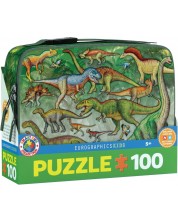 Παιδικό παζλ Eurographics 100 κομμάτια - Κουτί φαγητού "Δεινόσαυροι" -1