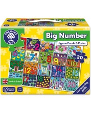 Παιδικό παζλ Orchard Toys - Μεγάλοι αριθμοί, 20 κομμάτια -1