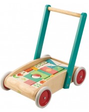 Παιδική  ξύλινη περπατούρα  Tender Leaf Toys - Με χρωματιστά μπλοκάκια  -1