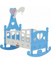 Παιδικό παιχνίδι Polesie - Κρεβάτι κούκλας καρδιά, μπλε -1