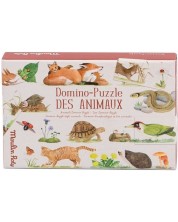 Παιδικό εκπαιδευτικό παιχνίδι Moulin Roty - Παζλ ντόμινο με ζώα -1