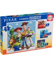 Παιδικό παζλ Educa 4 σε 1 - Disney Pixar