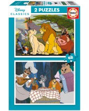 Παιδικό παζλ Educa 2 х 48 κομμάτια - Ζώα της Disney