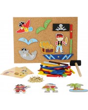 Παιδικό ξύλινο παιχνίδι Small Foot- Παζλ με σφυρί, πειρατές -1