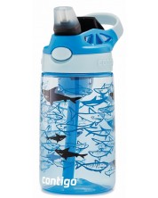 Παιδικό μπουκάλι Contigo Cleanable Sharks - 420 ml, μπλε