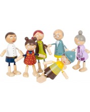 Παιδικές ξύλινες κούκλες Small Foot -Οικογένεια,6 τεμ