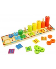 Παιδικό ξύλινο παιχνίδι Bigjigs - Μαθαίνω να μετράω -1