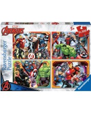 Παιδικό παζλ Ravensburger 4 x 100 κομμάτια - Marvel's Avengers -1