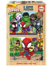 Παιδικό παζλ Educa 2 х 25 κομμάτια -Ο Spiderman και οι φίλοι του