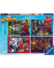 Παιδικό παζλ Ravensburger 4 x 100 κομμάτια - Spiderman -1