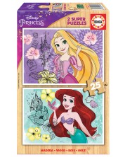 Παιδικό παζλ Educa 2 x 25 τεμαχίων - Πριγκίπισσες της Disney