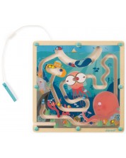 Παιδικό ξύλινο παιχνίδι Janod - Μαγνητικός λαβύρινθος, ωκεανός
