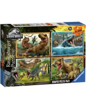 Παιδικό παζλ Ravensburger 4 x 100 κομμάτια - Jurassic κόσμο -1