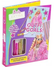 Παιδικό σετ Barbie - Φτιάξτε μια ζωγραφιά με μπροκάρ και κρύσταλλα