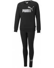 Παιδικό αθλητικό σετ Puma - Logo Crew FL &Leggings,  μαύρο    