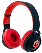 Παιδικά ακουστικά PowerLocus - Buddy, ασύρματα, μαύρα/κόκκινα -1