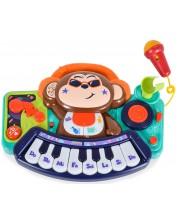 Παιδικό παιχνίδι Hola Toys - Μίνι πιάνο με μικρόφωνο, DJ Monkey -1