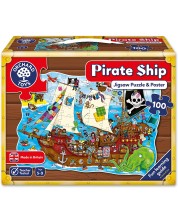 Παιδικό παζλ Orchard Toys - Πειρατικό πλοίο, 100 κομμάτια -1