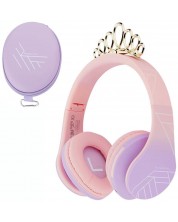 Παιδικά ακουστικά  PowerLocus - P2 Princess, ασύρματα, ροζ -1