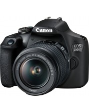 Φωτογραφική μηχανή DSLR Canon - EOS 2000D, EF-S 18-55mm, SB130,μαύρο 