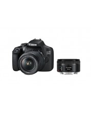 Φωτογραφική μηχανή DSLR Canon - EOS 2000D, EF-S 18-55mm, EF 50mm, μαύρο -1