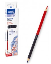 Δίχρωμο μολύβι SpreeArt - Εξαγωνικό, Ø 3 mm, μπλε και κόκκινο -1